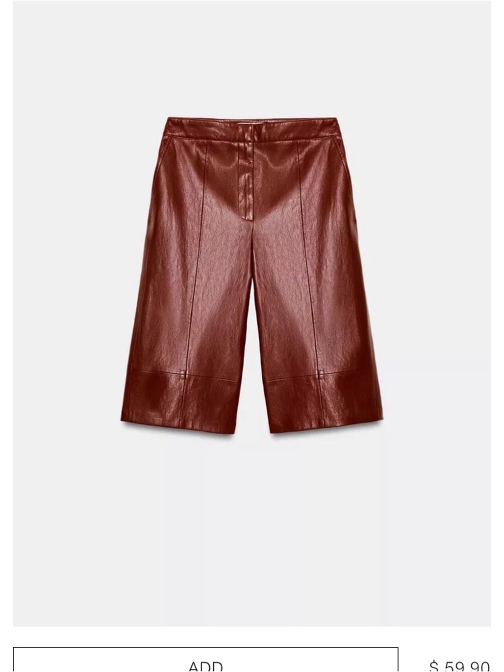 Zara Faux Leather Long Shorts - Picture 3 of 6
